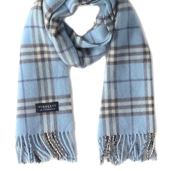burberry cashmere scarf blue